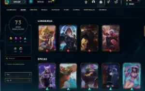 Unranked com 90 Champs e 73 Skins + 1 Prestigio do Yasuo