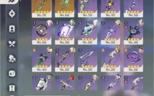 Ar40. Ayaka c1, Kokomi, Yoimiya, Albedo, Jean com skin