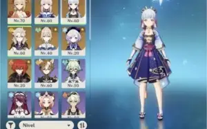 Ar40. Ayaka c1, Kokomi, Yoimiya, Albedo, Jean com skin