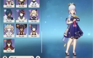Ar40. Ayaka c1, Kokomi, Yoimiya, Albedo, Jean com skin