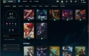 Conta prata 4 com 61 skins e 80 champs