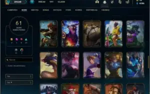 Conta prata 4 com 61 skins e 80 champs