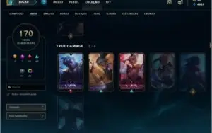 Conta Platina 3 no elo atual, possui várias skins TOP.