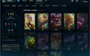 Conta Platina 3 no elo atual, possui várias skins TOP.