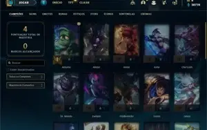 Conta ouro 4 com 33 Champs e 3 Fragmentos