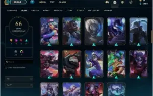 Conta prata 2 com 66 skins e 115 champs