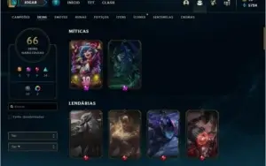 Conta prata 2 com 66 skins e 115 champs