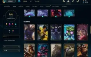 Conta prata 2 com 66 skins e 115 champs