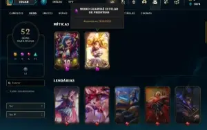 Conta Unranked com 90 Champs  52 Skins + 1 Prestigio