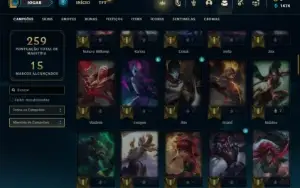 Conta Unranked com 90 Champs  52 Skins + 1 Prestigio
