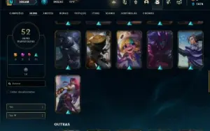 Conta Unranked com 90 Champs  52 Skins + 1 Prestigio