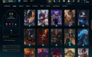 Conta Unranked com 90 Champs  52 Skins + 1 Prestigio