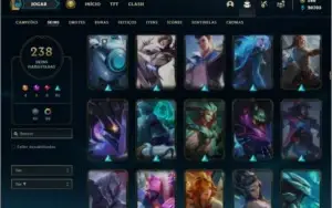Conta platina 4 com TODOS os champs e 238 skins ( NIVEL 745)