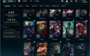 Conta platina 4 com TODOS os champs e 238 skins ( NIVEL 745)