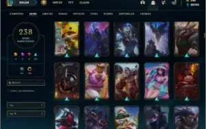 Conta platina 4 com TODOS os champs e 238 skins ( NIVEL 745)