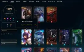 Conta League of Legends 109 Skins, 2 Ultimates sem ranque