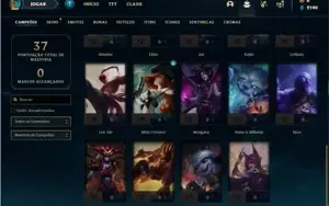 Conta platina 2 com 30 champs e 8 skins + 1 Fragmento