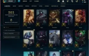 Conta ouro 1 MAIN KAT com 26 skins e 60 champs