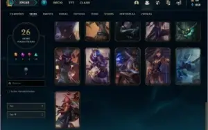 Conta ouro 1 MAIN KAT com 26 skins e 60 champs