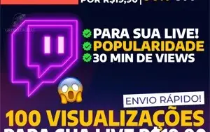 [Promoção] 100 Visualizações em Lives Twitch por R$19,90