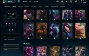 Conta unranked com 114 skins e 72 champs + PAX SIVIR