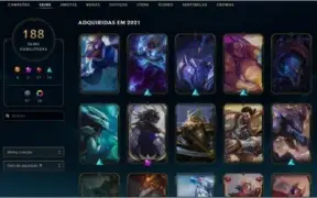 CONTA LOL PLATINA 4 - TODOS CAMPEÕES - VÁRIAS SKINS
