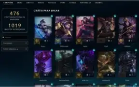 CONTA LOL PLATINA 4 - TODOS CAMPEÕES - VÁRIAS SKINS