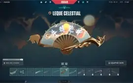 Conta com leque celestial, saqueadora, faca xeno caçador