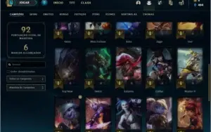 Conta Platina 1 (mestre season passada), 35 champs e 8 skins