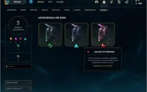 Conta Platina 1 (mestre season passada), 35 champs e 8 skins