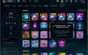 Conta Platina 1 (mestre season passada), 35 champs e 8 skins