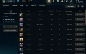 Conta ouro 2 com 20 Champs e 6 Fragmentos de skins