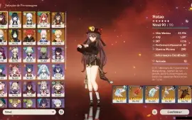 GENSHIN IMPACT - AR56, 11 personagens T5⭐ e 5 Armas T5⭐