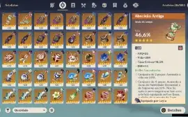 GENSHIN IMPACT - AR56, 11 personagens T5⭐ e 5 Armas T5⭐