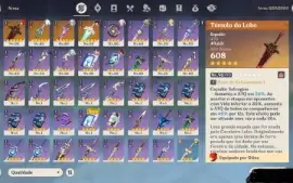 Conta Gesnhin Impact Lauma + Diluc & Ayaka Skin + Shenhe C2 