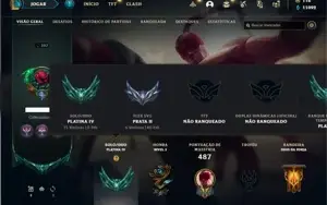 Conta Platina 4 com TODOS os champs e 144 Skins+ 800k de Lee