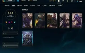 Conta Platina 4 com TODOS os champs e 144 Skins+ 800k de Lee