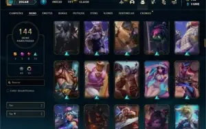 Conta Platina 4 com TODOS os champs e 144 Skins+ 800k de Lee