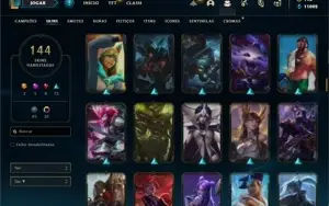 Conta Platina 4 com TODOS os champs e 144 Skins+ 800k de Lee