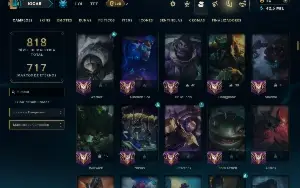 Unranked com TODOS os Champs e 245 Skins ( TOP / JG / SUP )