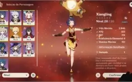 Conta genshin ar10 , com espinha celestial
