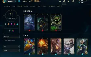 Bronze 4 com 120 Champs e 71 Skins