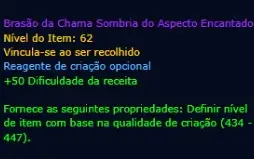 Brasão da Chama Sombria do Aspecto Encantado - item 447ilvl