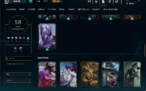 Unranked com 95 Champs e 58 Skins ( JG / MID / ADC )