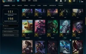 Conta ouro 4 com 67 Champs e 36 Skins + 2 Fragmentos