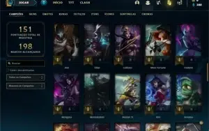 Conta ouro 4 com 67 Champs e 36 Skins + 2 Fragmentos