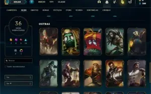Conta ouro 4 com 67 Champs e 36 Skins + 2 Fragmentos