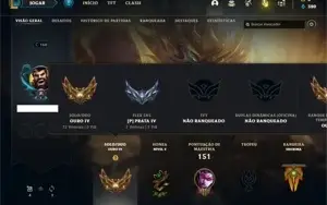 Conta ouro 4 com 67 Champs e 36 Skins + 2 Fragmentos