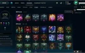 Conta nível 103, todos os champs + 91skins, 60k EA + 3k EL