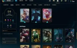 Conta ouro 4 com 100 Champs e 59 Skins + 400k de Yasuo